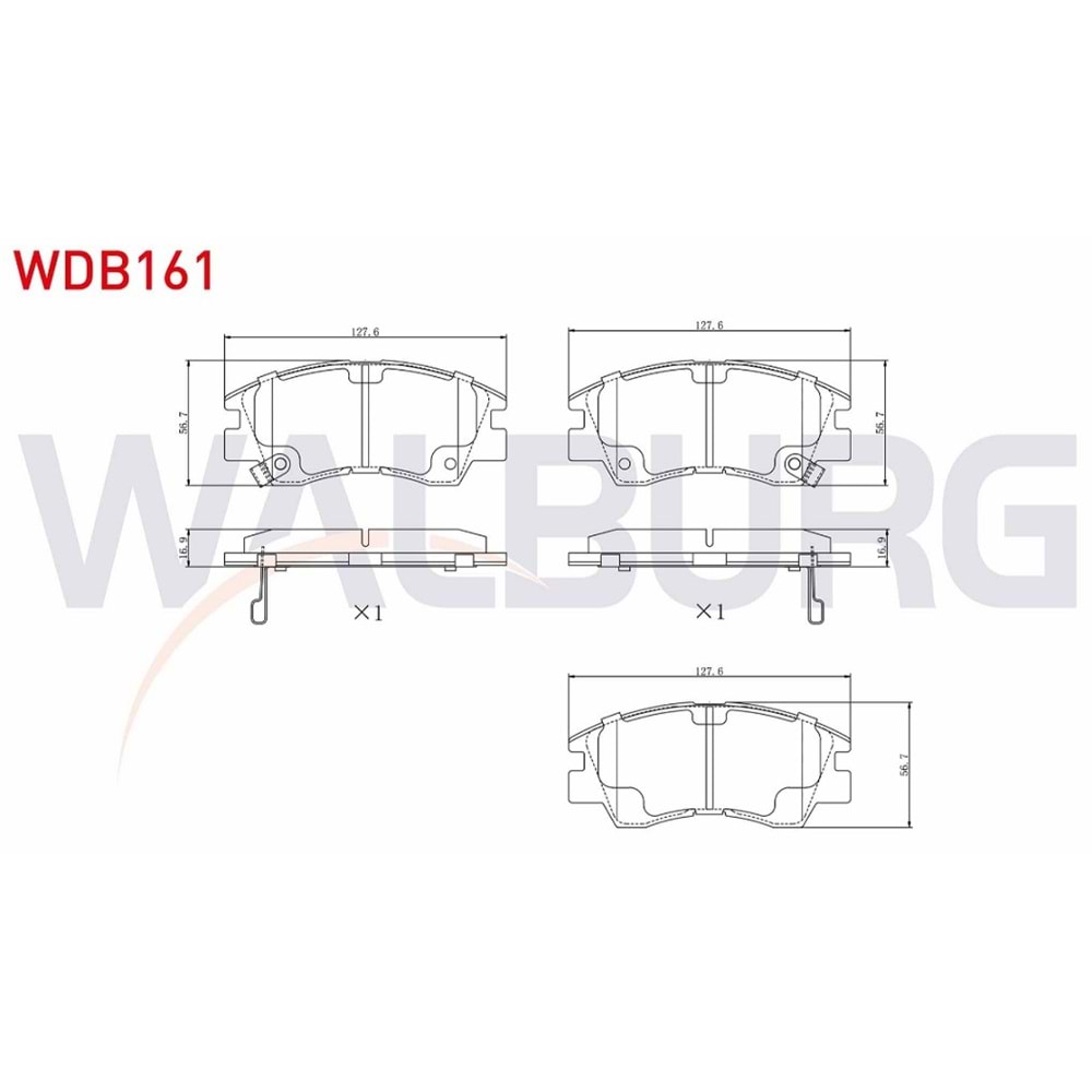 Disk Balata Mitsubishi L200, L300 2,5D, Pajero Ön - WALBURG