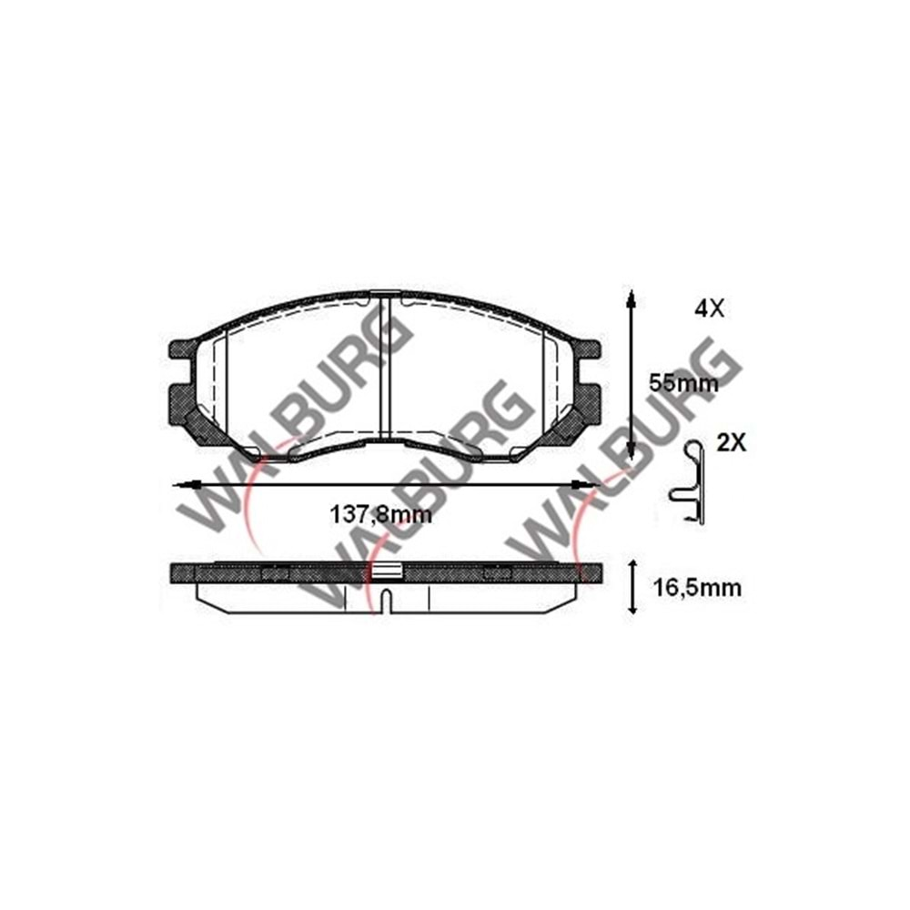 Disk Balata Mitsubishi L 200 Ön - WALBURG