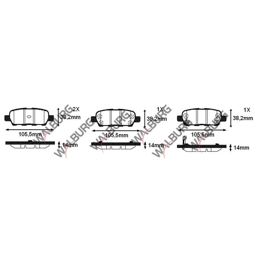 Disk Balata Nissan X-Trail, Qashqai, Suzuki Grand Vitara Arka - WALBURG