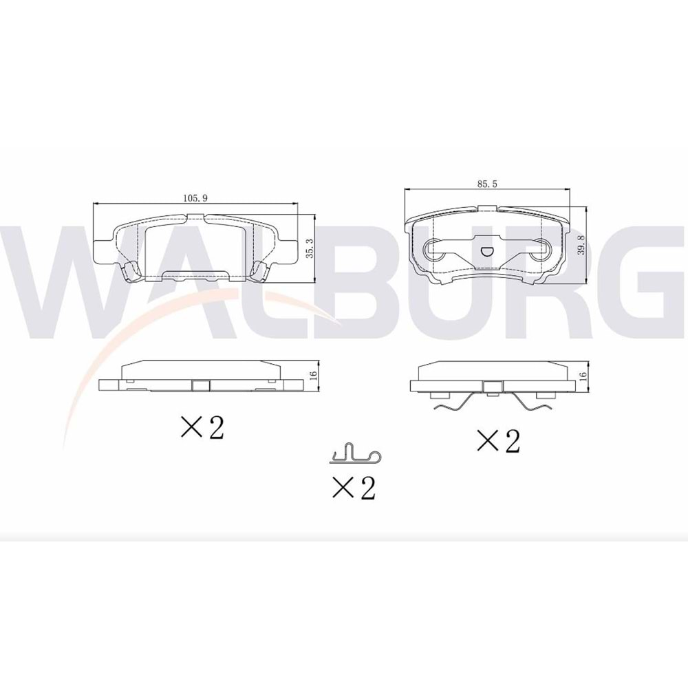 Disk Balata Mitsubishi Lancer-Dodge Caliber Arka - WALBURG