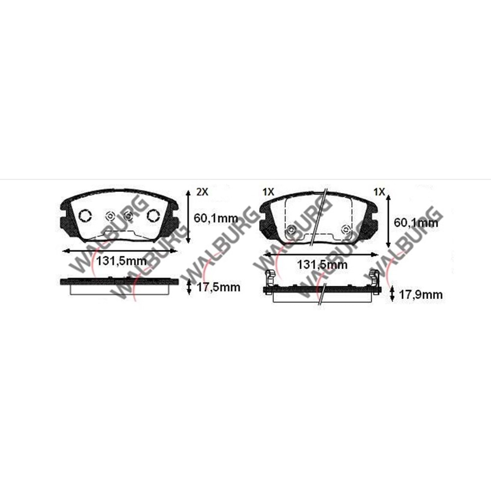 Disk Balata Hyundai Sonata V 3.3i V6 Ön - WALBURG