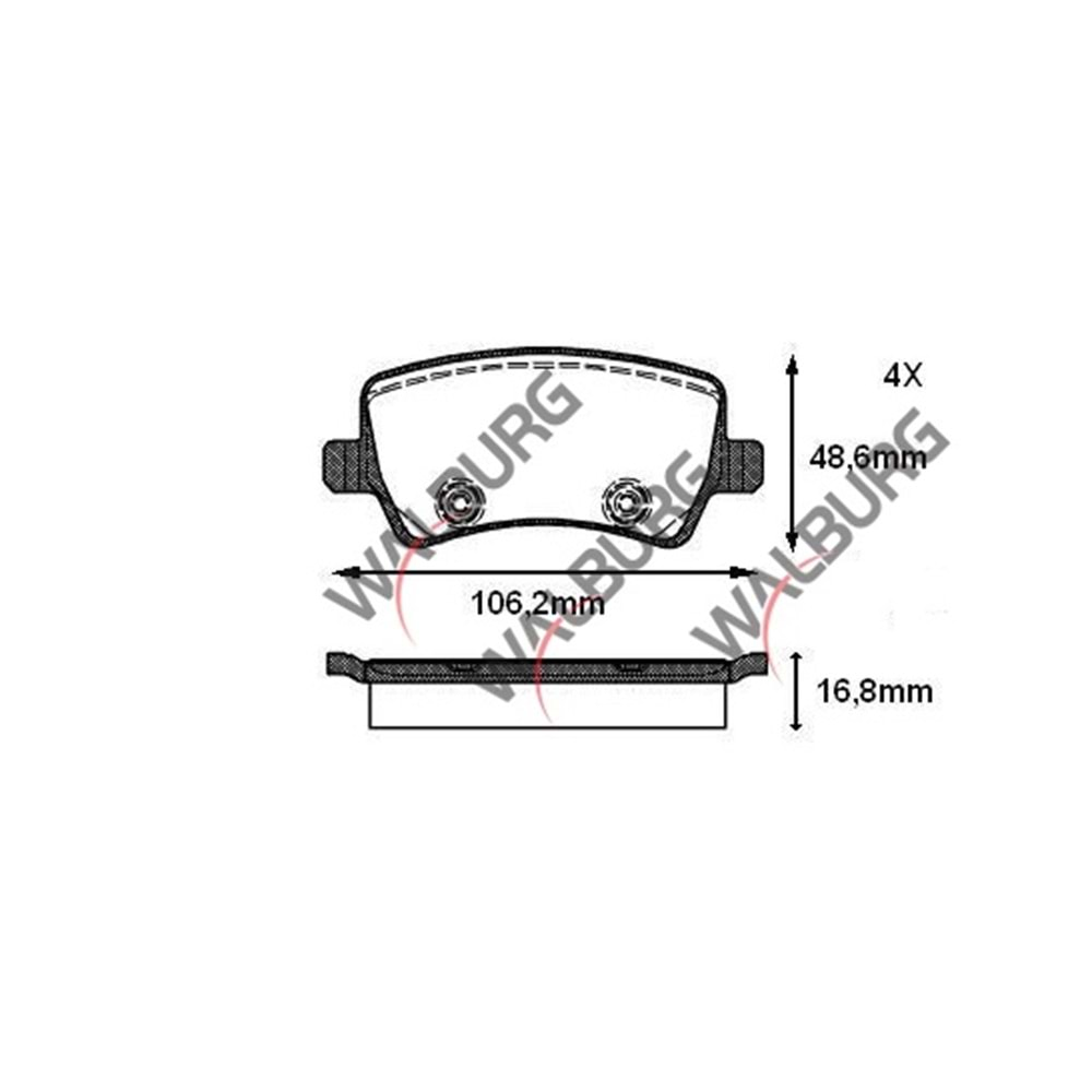 Disk Balata Ford Volvo, Land Rover, Range Rover Arka - WALBURG