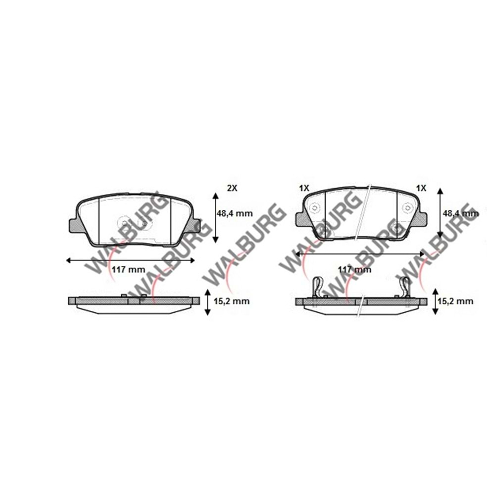 Disk Balata Kia Sorento II (XM) 2.2, Santa FE, Ssangyong Arka - WALBURG