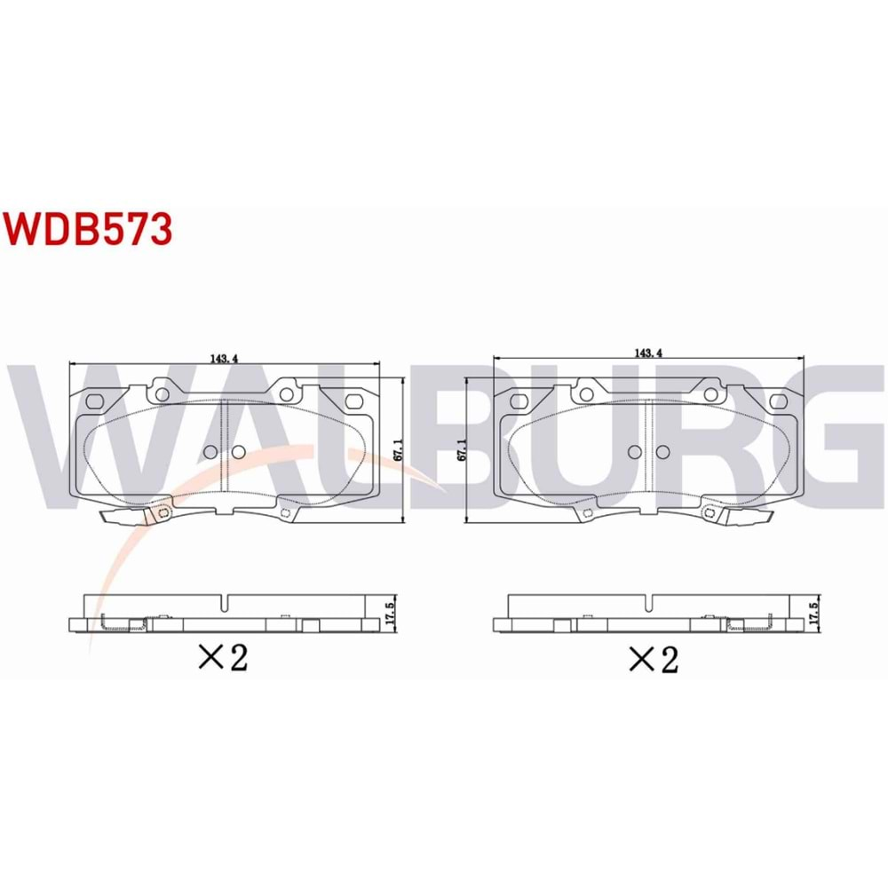 Disk Balata Toyota Hi-lux III 04-15 Ön - WALBURG