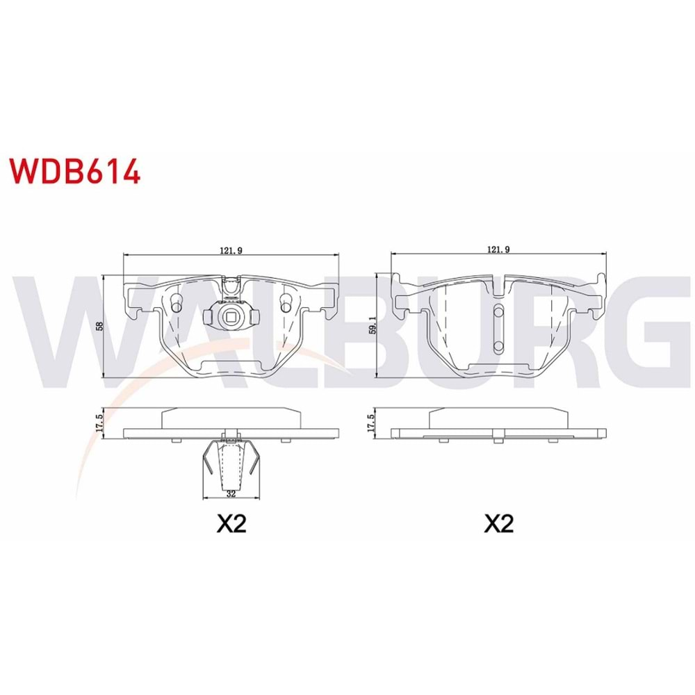 Disk Balata Bmw X5 E70, F15, F85, X6 E71, E72 Arka - WALBURG