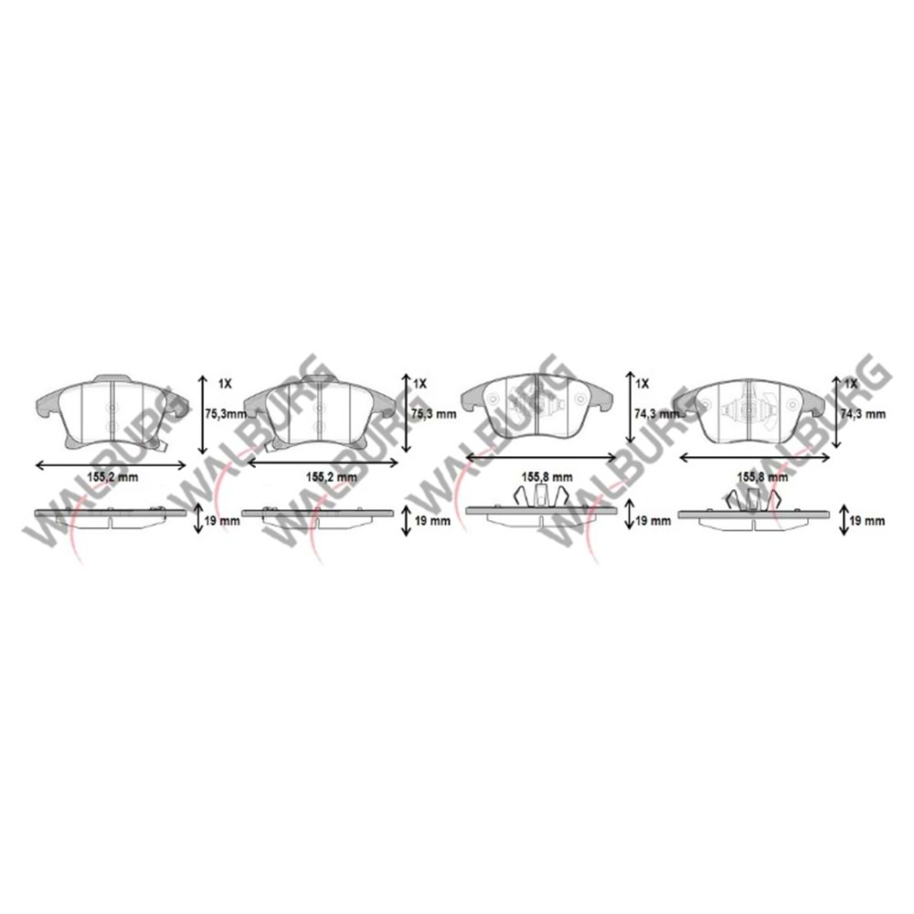 Disk Balata Ford Mondeo V 1.6 TDCI Ön - WALBURG