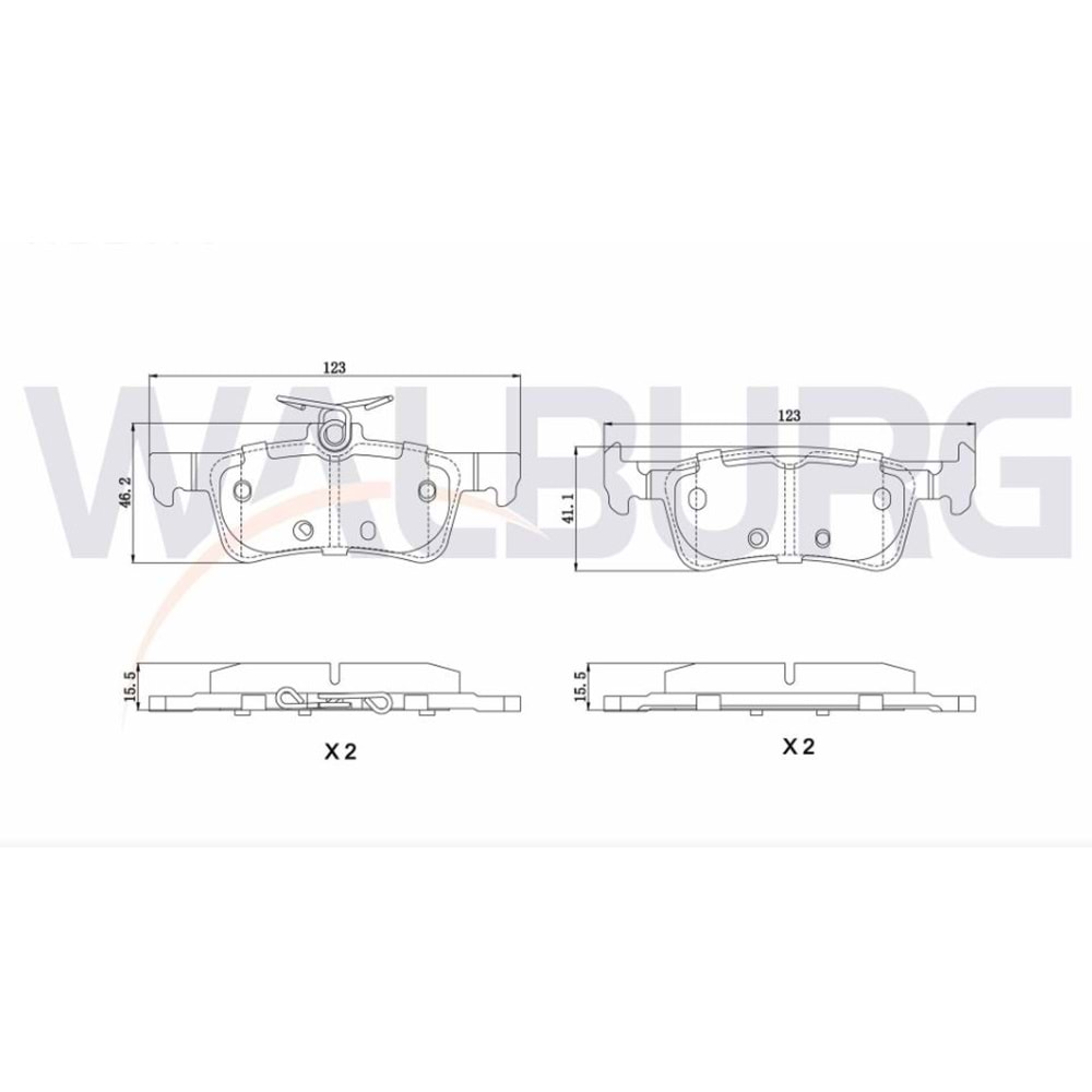 Disk Balata Peugeot 308 II 1.6 HDI 14-, 308 SW II Arka - WALBURG