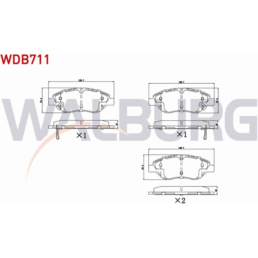 Disk Balata Fiat Stilo 01-10, Egea Bravo II, MITO 08>, Opel Corsa D 06-14 Ön - WALBURG