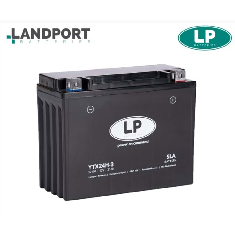 LP YTX24HL-BS 12V-21 AMPER 350 CCA BAKIMSIZ AKÜ GL 1500, XV 1100