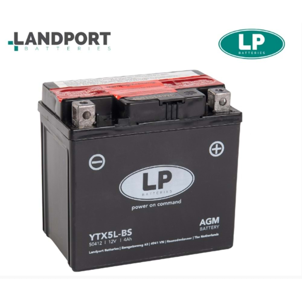 LP YTX5L-BS 12V-4 Amper Motosiklet Aküsü