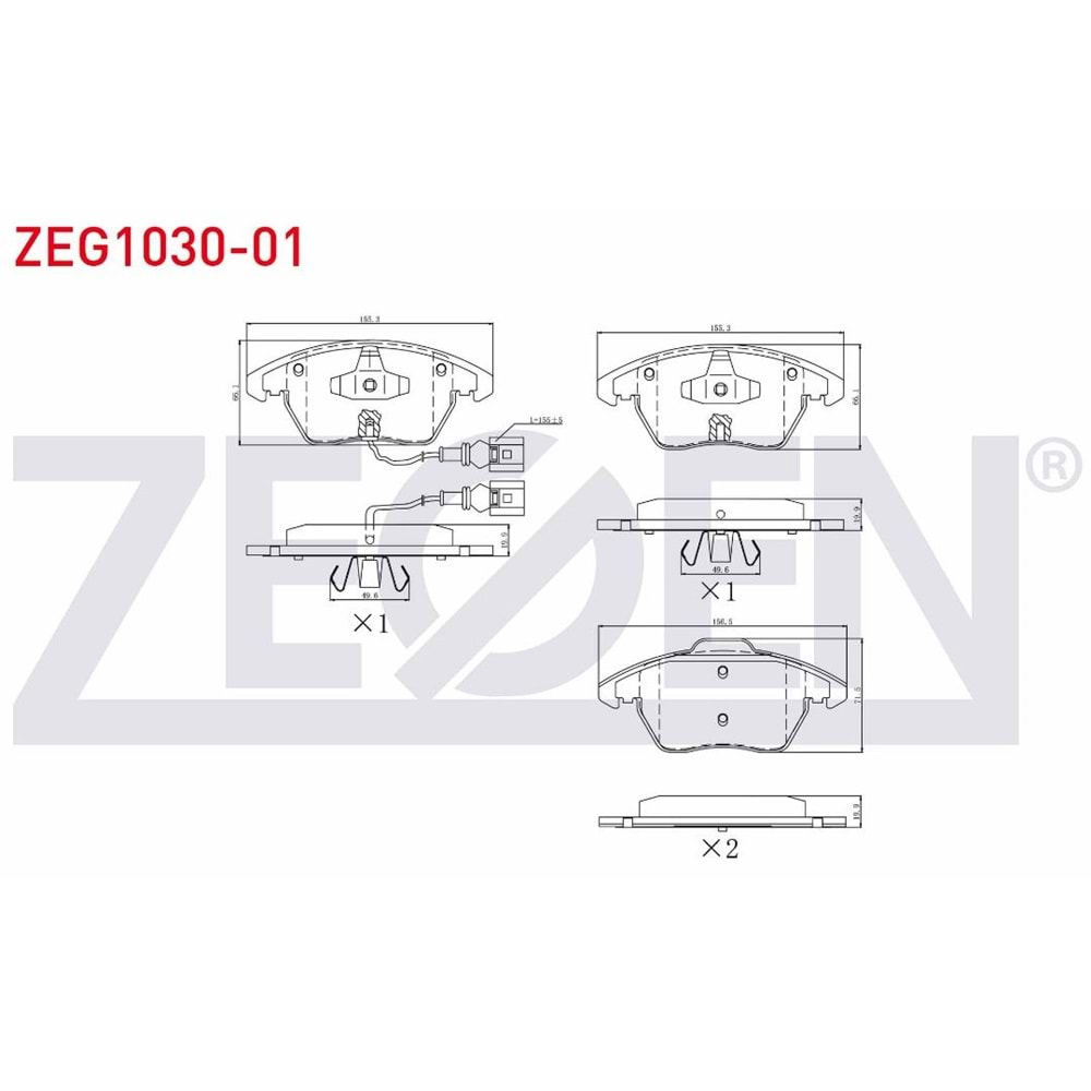 Disk Balata Vw, Audi, Seat, Skoda, Peugeot, Citroen Ön Fişli - ZEGEN