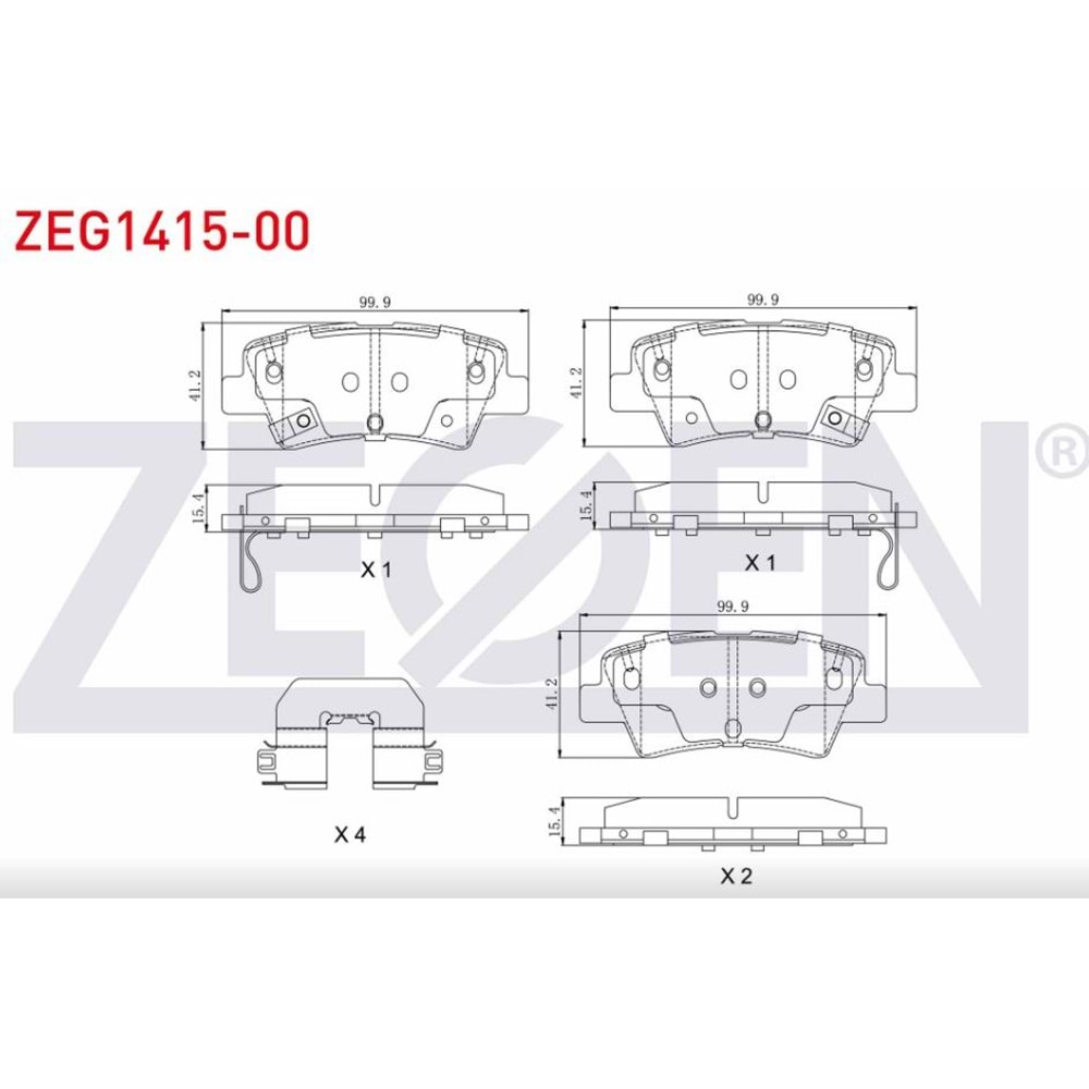 Disk Balata Kia SOUL II, Cerato III Arka - ZEGEN