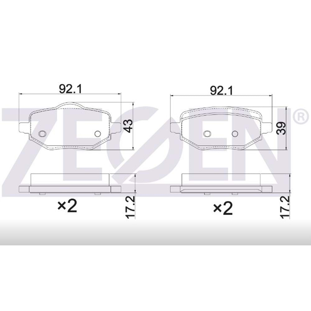 Disk Balata Peugeot 208, 2008 Arka - Zegen