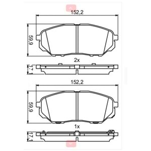 Disk Balata Kia Sorento, Hyundai Santa Fe Ön (Saclı) - Bosch