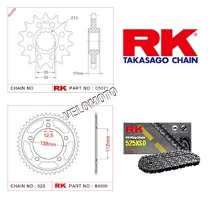 Rk Zincir Dişli Seti Honda Xl 1000 V Varadero 99-