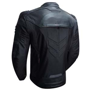 Prosev Falcon Motosiklet Montu Dört Mevsim Deri Siyah - 4XL