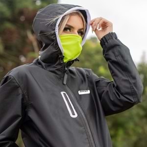 Motosiklet Yağmurluk Korumalı Kapşonlu Siyah - L Beden