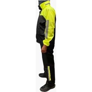 Nukrotech Astarlı PVC Yağmurluk - NEON SARI SİYAH - 3XL