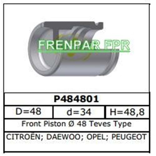 Fren Kaliper Pistonu Ön Alfa Romeo, Bmw, Fiat, Lada, Niassan, Opel, Peugeot, Renault, Suzuki