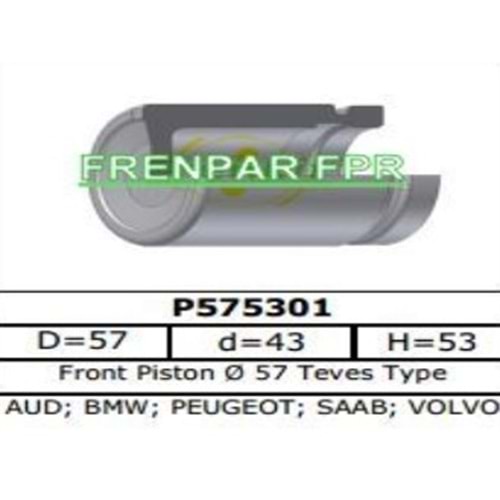 Fren Kaliper Pistonu Ön Audi, Bmw, Kia, Mercedes, Opel, Peugeot, Saab, Skoda, Toyota, Vw, Volvo