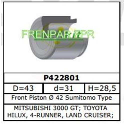 Fren Kaliper Pistonu Ön Toyota 4 Runner 90-96, Hilüx, Land cruiser