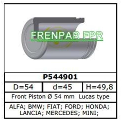 Fren Kaliper Pistonu Ön Bmw, Honda, Lancia, Mercedes, Mitsubishi, Peugeot, Renault, Rover, Skoda, Toyota, Volvo