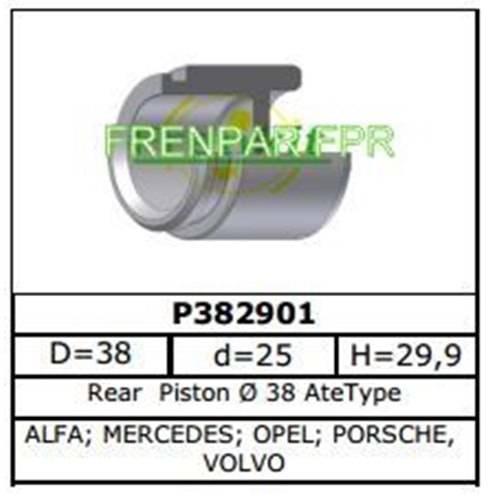 Fren Kaliper Pistonu Arka Mercedes W114, 115, Volvo S70