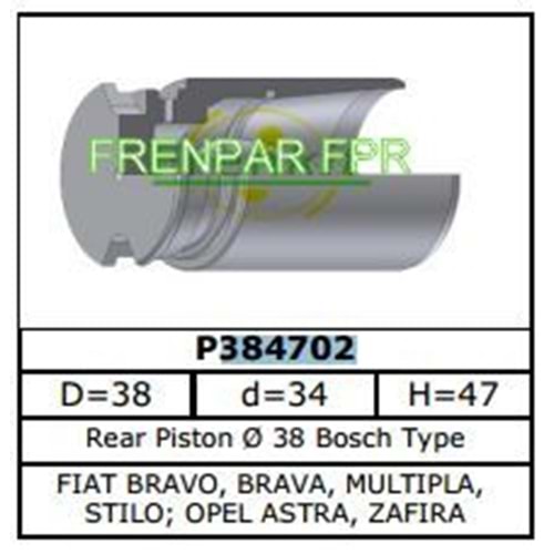 Fren Kaliper Pistonu Arka Fiat, Opel Astra G