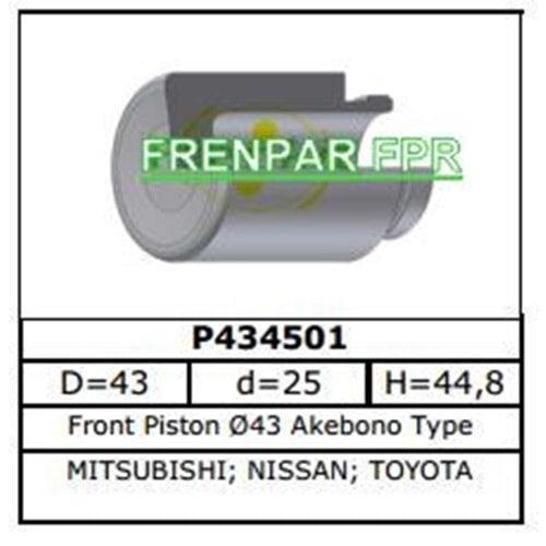 Fren Kaliper Pistonu Ön-Arka Mitsubishi, Nissan