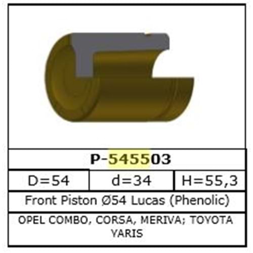 Fren Kaliper Pistonu Ön Opel, Toyota