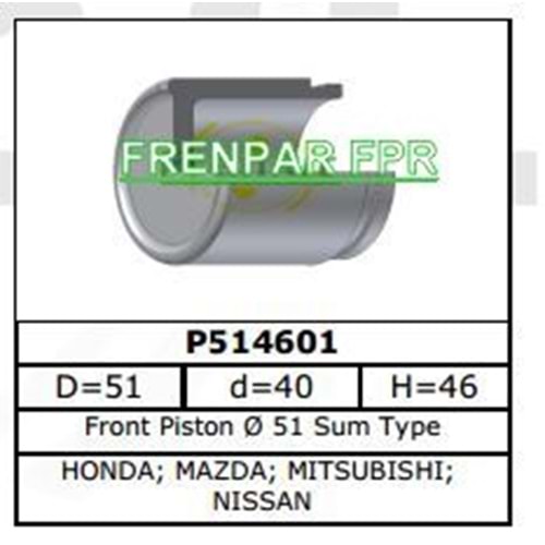 Fren Kaliper Pistonu Ön Kia, Mitsubishi