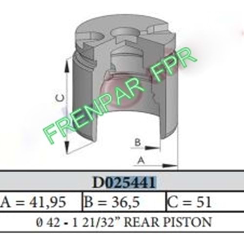 Fren Kaliper Pistonu Arka Opel, Renault Master 98-