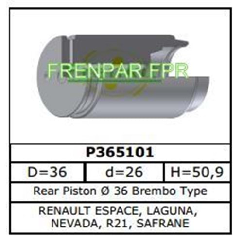 Fren Kaliper Pistonu Arka Renault Laguna, Espace, Safran