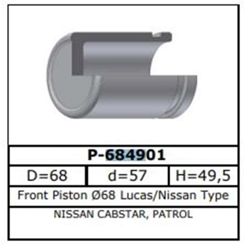 Fren Kaliper Pistonu Ön Nissan, Toyota, Opel