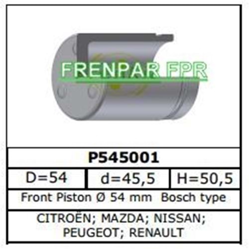 Fren Kaliper Pistonu Ön Citroen, Peugeot, Renault Kango