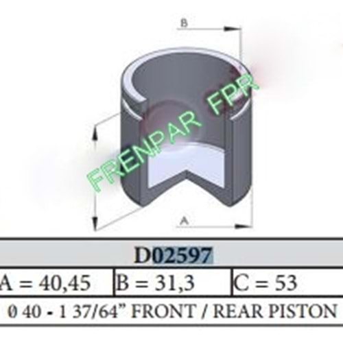 Fren Kaliper Pistonu Ön Citroen, Peugeot, Renault