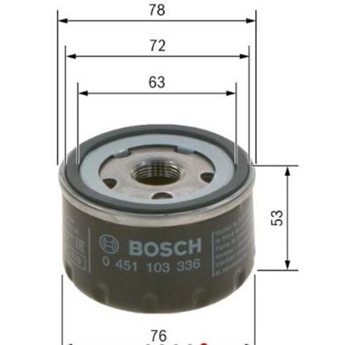 Yağ Filtresi Renault, Dacia, Suzuki, Nissan, Mitsubishi - Bosch