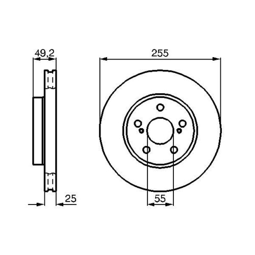 Fren Diski Toyota Carina E 12 92-97 Ön - 255 MM -