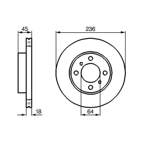 Fren Diski Mitsubishi Carizma, Colt, Lancer, Proton Persona, Volvo 1,6 Ön - 236 MM -