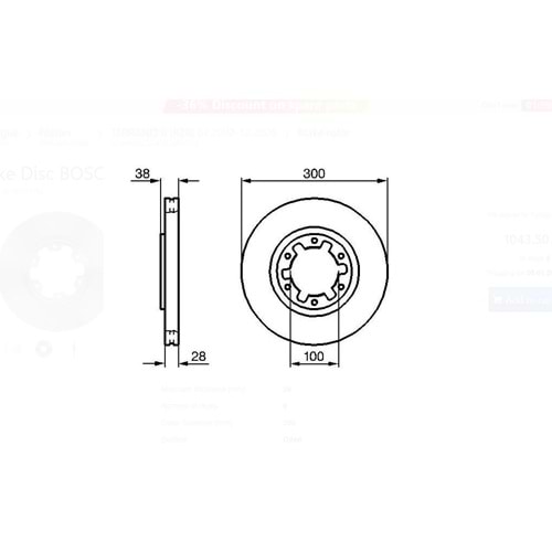 Fren Diski Nissan Pick up Ön - 300 MM