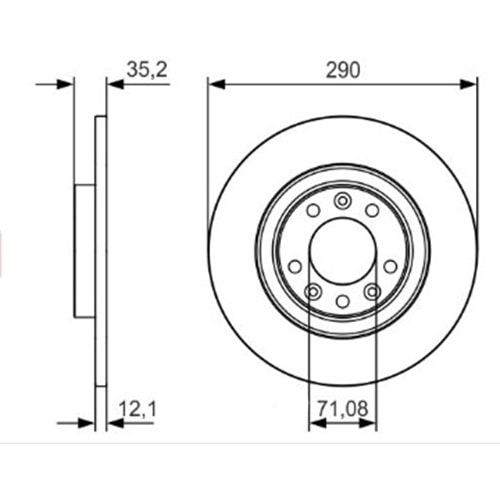 Fren Diski Arka Citroen C4 Picasso, Spacetourer, Peugeot 308, Expert 290 mm