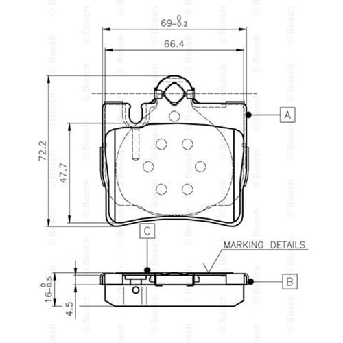 Disk Balata Mercedes S Serisi (C215) (W220) Arka - Bosch