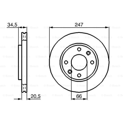Fren Diski Peugeot, Citroen Ön - 247 MM - Bosch