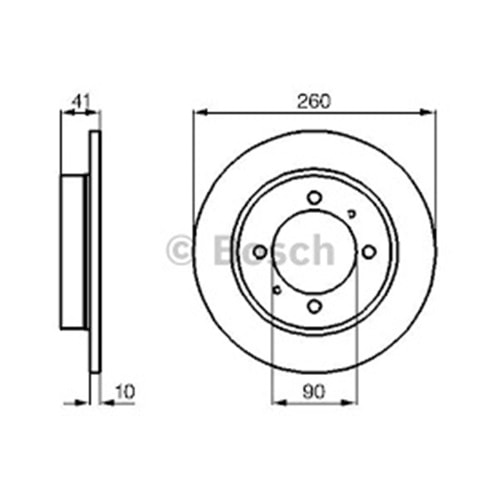 Fren Diski Mitsubishi Carisma, Volvo S40 Arka - 260 MM - Bosch