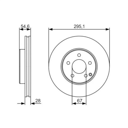 Fren Diski Mercedes 211 (E200, E220) Ön (Karbon Alaşımlı) - 296 MM - Bosch
