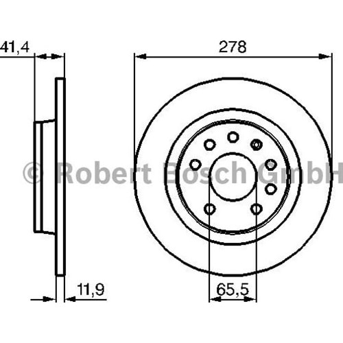 Fren Diski Opel Vectra C, SİGNUM Arka - 278 MM - Bosch