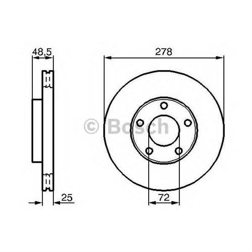 Fren Diski Mazda 3 1.6 03-09 Ön - 278 mm - Bosch