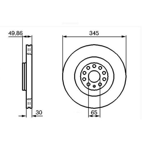 Fren Disk Ön Vw, Seat, Skoda Ön - 345 mm
