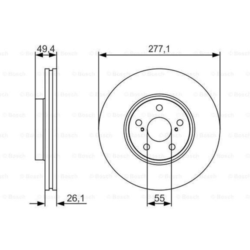 Fren Diski Toyota Avensis T25 03-08 Ön - 277 MM - Bosch