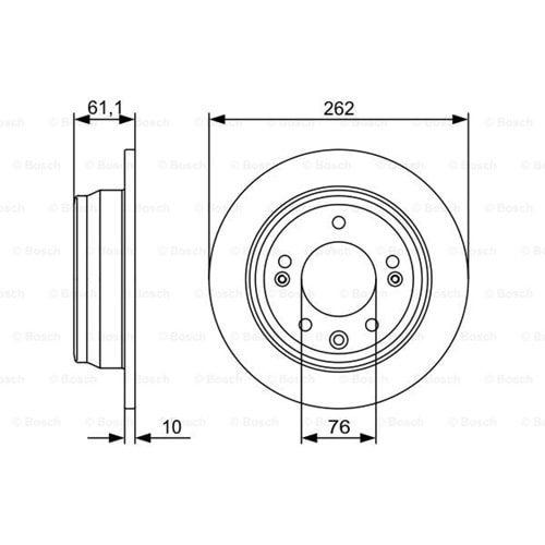 Fren Diski Hyundai İ30, Kia Ceed Arka - 262 MM - Bosch